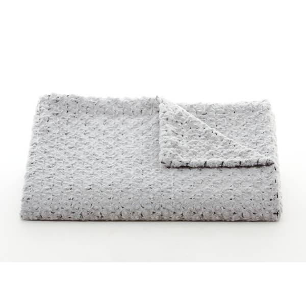 Rosebud Duo Tone Slate And Silver Throw