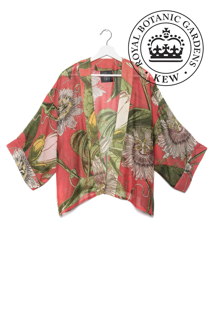 Passion Flower Coral Kimono