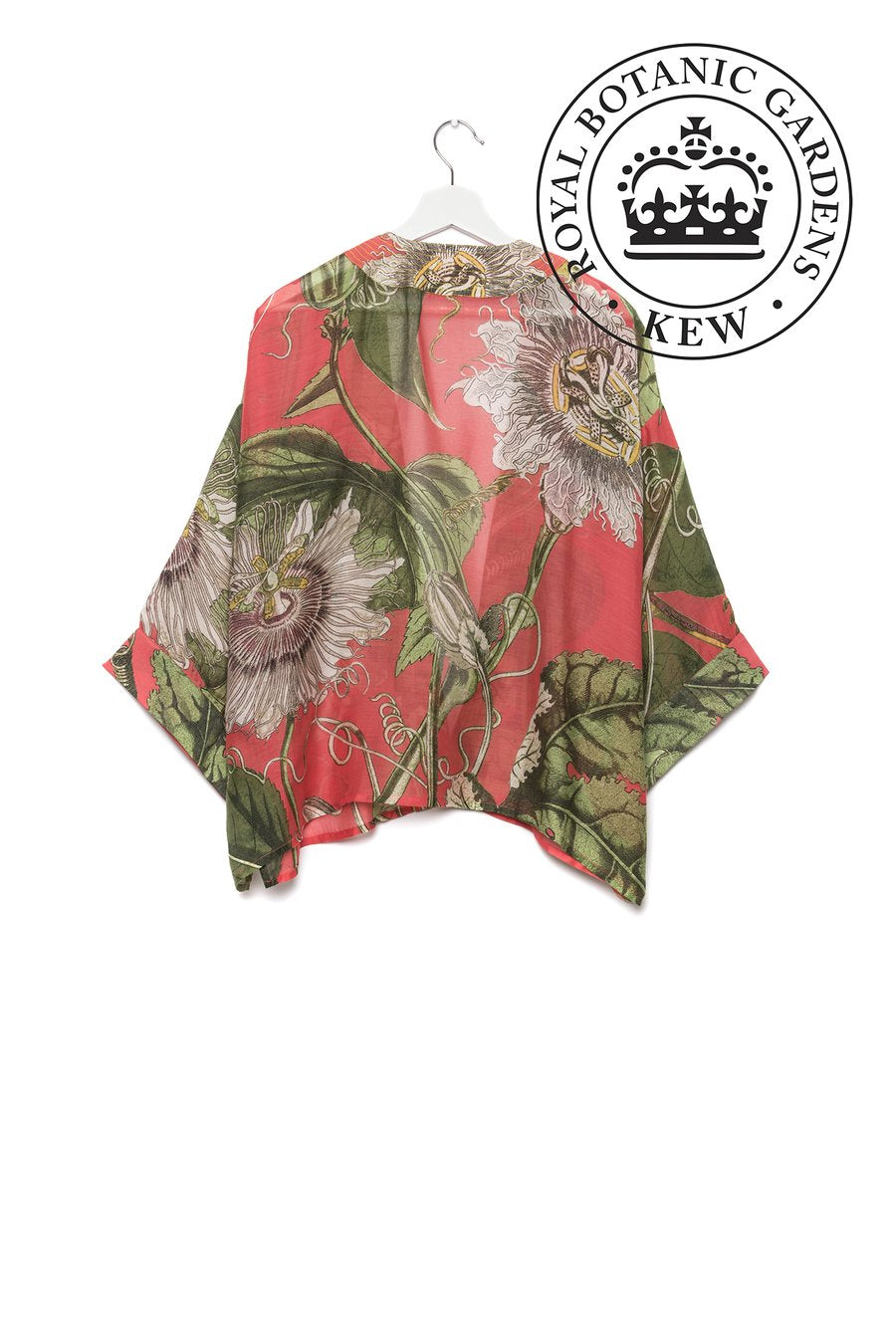 Passion Flower Coral Kimono