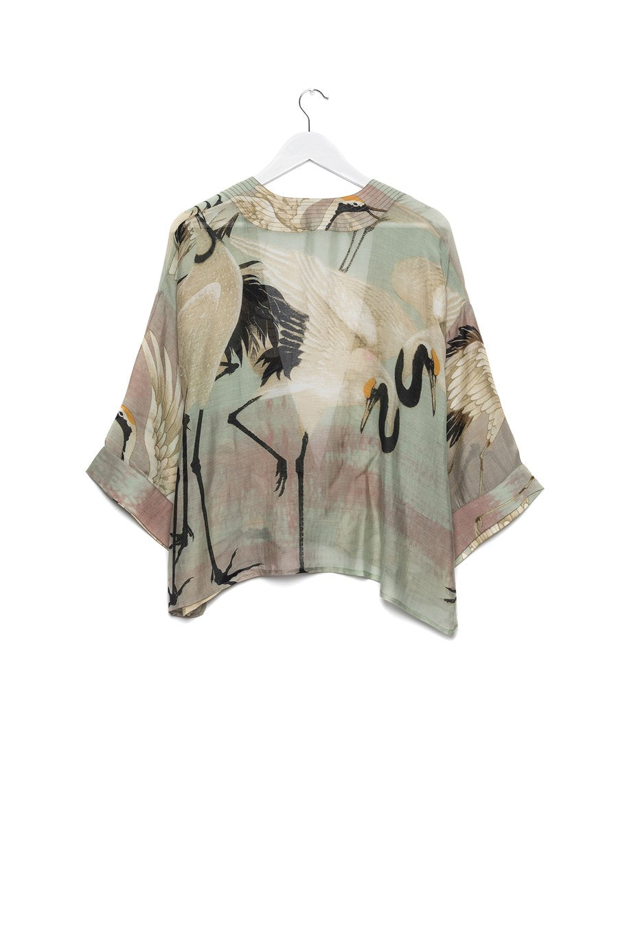 Aqua Heron Short Kimono
