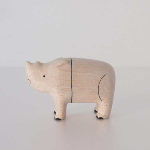 Hand Carved Wooden RHINOCEROS