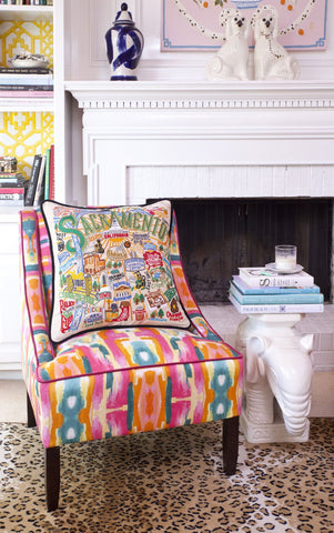 Sacramento Hand-Embroidered Pillow