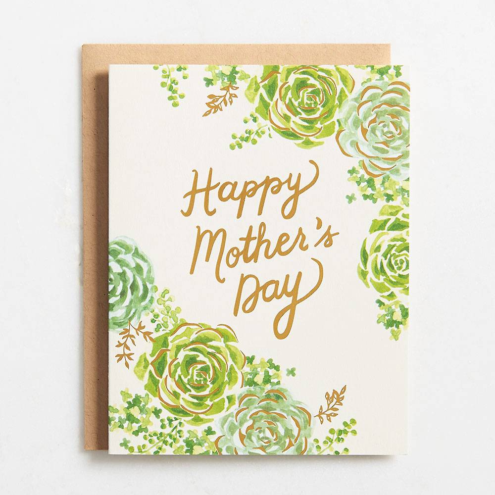 Succulents Foil Mother's Day Card