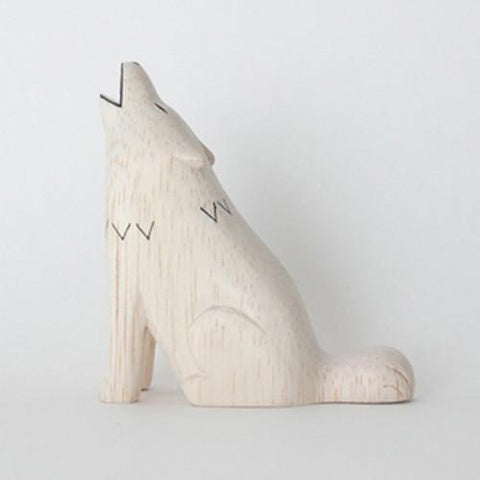 Hand Carved Wooden Wolf