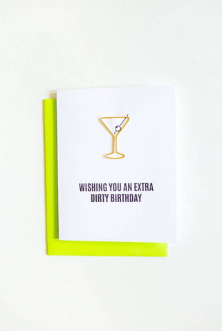Best! Extra Dirty Birthday Paper Clip Letterpress Card