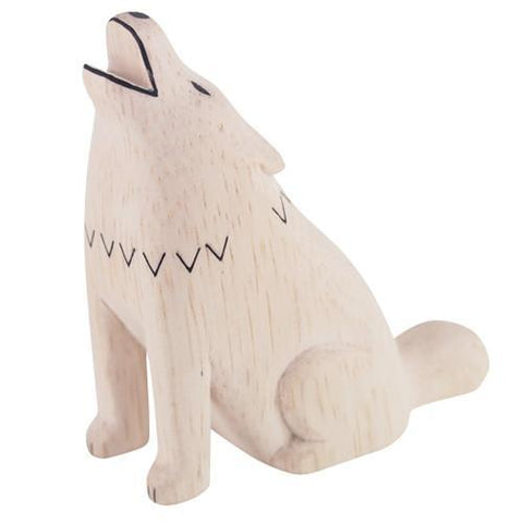 Hand Carved Wooden Wolf