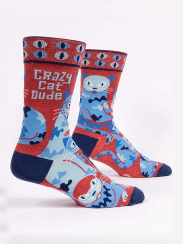 CRAZY CAT DUDE M-CREW SOCKS