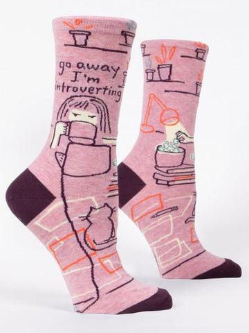 GO AWAY I'M INTROVERTING W-CREW SOCKS