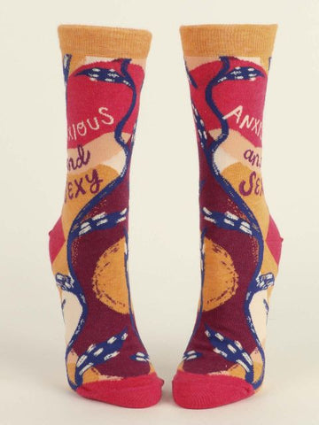 ANXIOUS AND SEXY W-CREW SOCKS