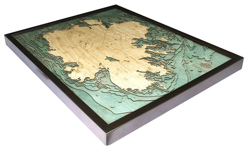 Antigua 3-D Nautical Wood Chart