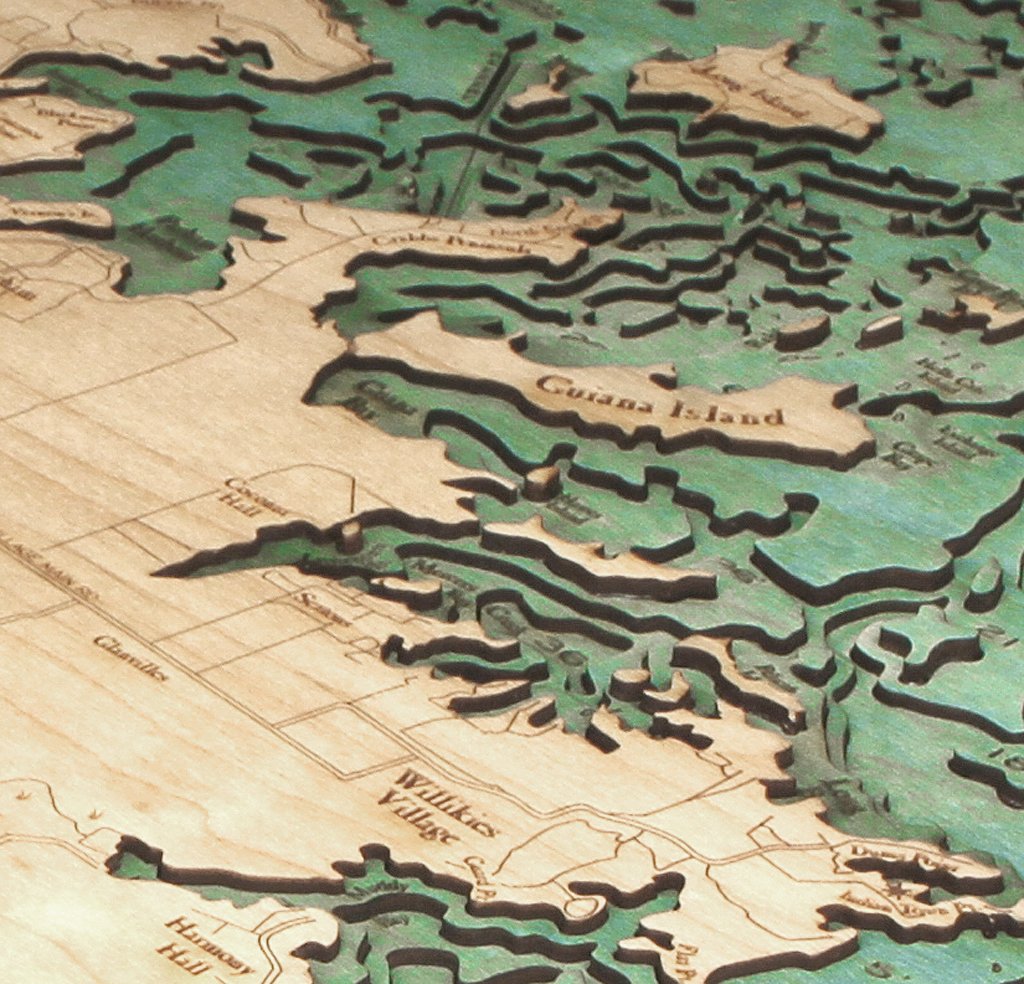 Antigua 3-D Nautical Wood Chart