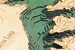 Big Bear Lake, California 3-D Nautical Wood Chart