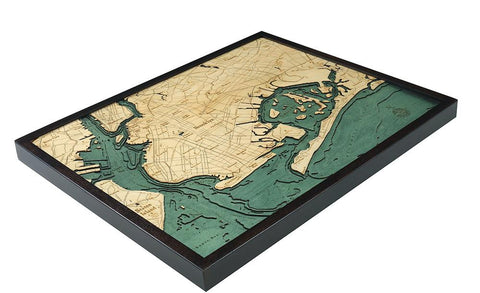 BROOKLYN, New York 3-D Nautical Wood Chart