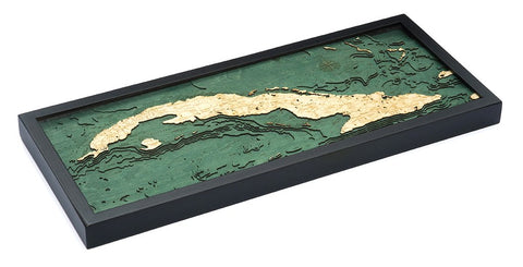 Cuba 3-D Nautical Wood Chart