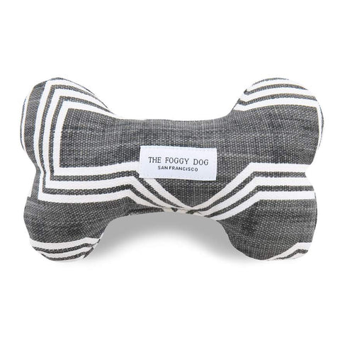 Trellis Charcoal Gray Geometric Dog Squeaky Toy