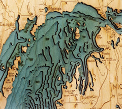 Great Lakes, California 3-D Nautical Wood Chart