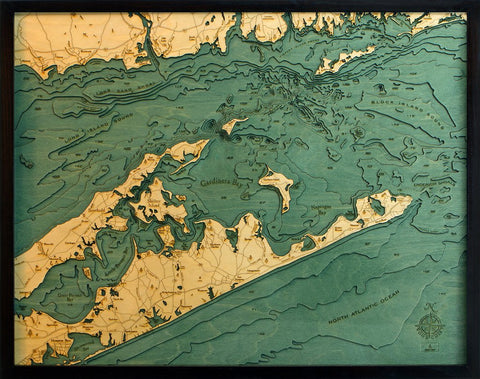 Long Island Sound / The Hamptons 3-D Nautical Wood Chart