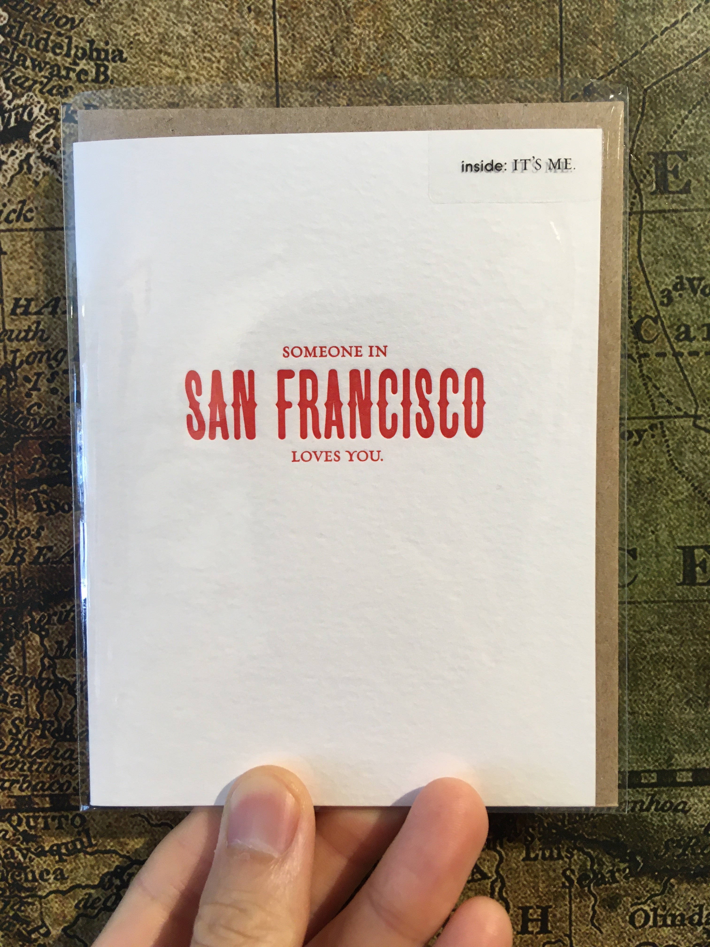 Someone in SF Loves You Letterpress Card