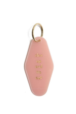 CHIN UP AND TITS OUT KEY TAG