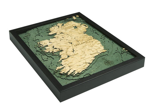 Ireland, 3-D Nautical Wood Chart