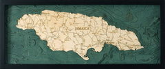 Jamaica 3-D Nautical Wood Chart