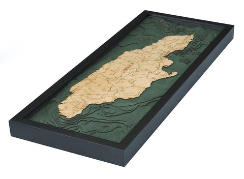 Jamaica 3-D Nautical Wood Chart