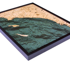 Los Angeles to San Diego, California 3-D Nautical Wood Chart