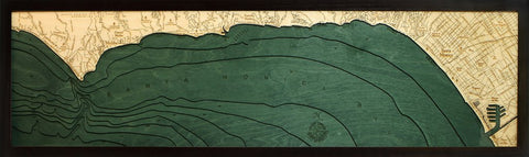 Malibu, California 3-D Nautical Wood Chart, Narrow