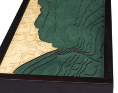 Malibu, California 3-D Nautical Wood Chart, Narrow