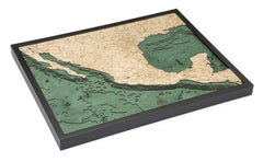 Mexico 3-D Nautical Wood Chart