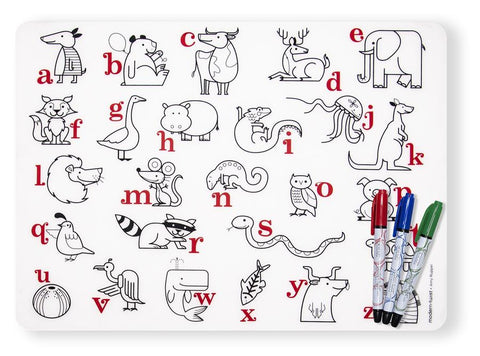 Mark-Mat Set : Alphabet Animals + 3 Markers