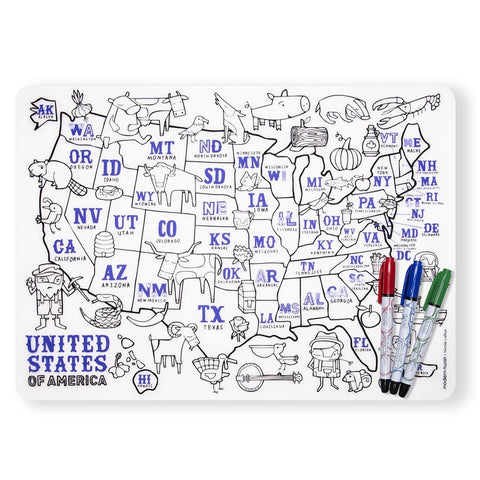 Mark-Mat Set : US Map + 3 Markers