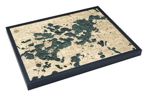 Lake Minnetonka, MN 3-D Nautical Wood Chart