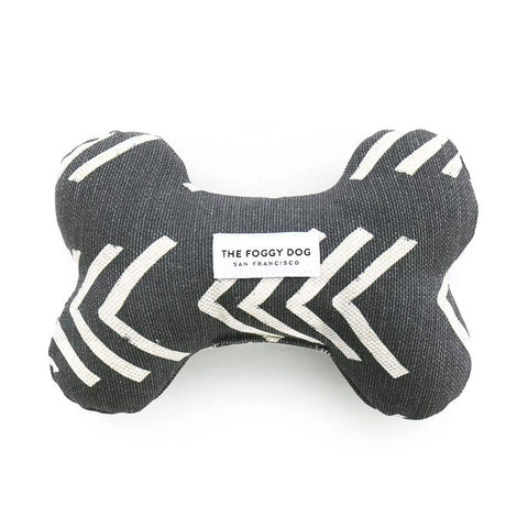 Modern Mud Cloth Black Dog Squeaky Toy
