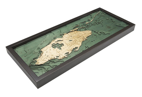 Nassau, Bahamas 3-D Nautical Wood Chart