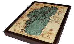 Lake Tahoe, 3-D Nautical Wood Chart