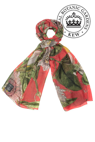 Passion Flower Coral Scarf