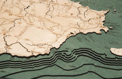 Puerto Rico 3-D Nautical Wood Chart