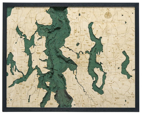 Seattle 3-D Nautical Wood Chart