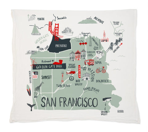 San Francisco Map Tea Towel