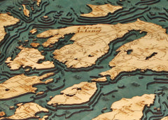 San Juan Islands, 3-D Nautical Wood Chart