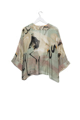 Aqua Heron Short Kimono