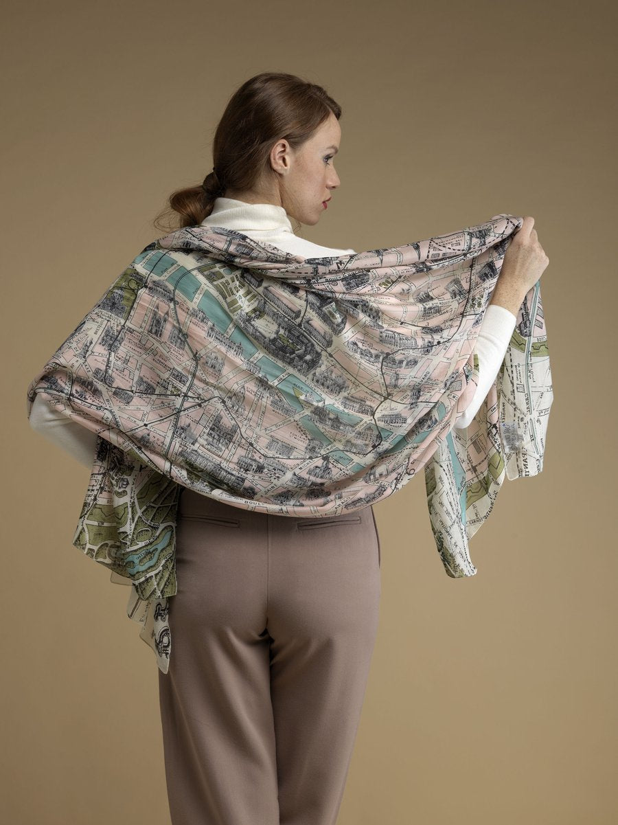 Paris Map Scarf