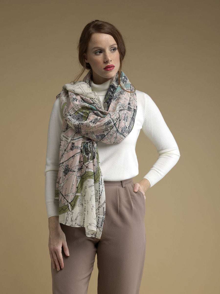 Paris Map Scarf