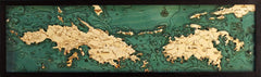 St. Thomas / St. John, U.S. Virgin Islands 3-D Nautical Wood Chart