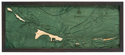 Walker's Cay 3-D Nautical Wood Chart