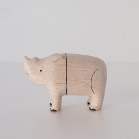 Hand Carved Wooden RHINOCEROS