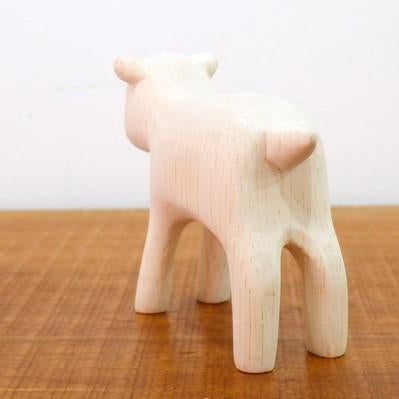 Hand Carved Wooden Baby Goat