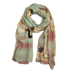 Aqua Stork Heron Scarf