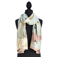 Aqua Stork Heron Scarf